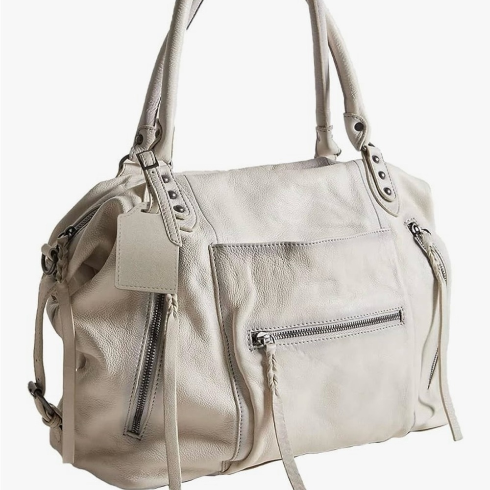 Off White Faux Leather Purse